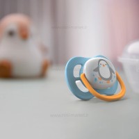 پستانک بادامی تکی الترا ایر 0 - 6 ماه طرح پنگوئن آبی اونت Avent  (بدون جعبه)