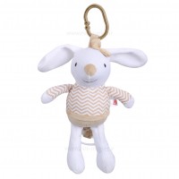 آویز کریر نخ کشی طرح خرگوش دختر رنگ کرمی بیبی فان baby fun