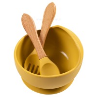 ست غذاخوری سیلیکونی 6 تکه رنگ خردلی برند خارجی