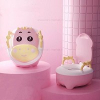 توالت آموزشی طرح گاو شاخدار رنگ صورتی برند خارجی