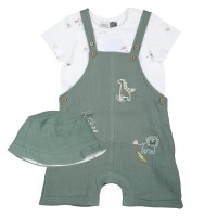 رامپر پسرانه مدل لیام طرح حیوانات رنگ سبز indigo