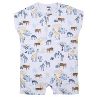 رامپر پسرانه طرح حیوانات جنگل رنگ سفید bee baby