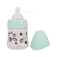 شیشه شیر طلقی 150 میل طرح پرستو رنگ سبز سواوینکس Suavinex