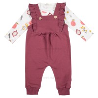 پیشبندی با بادی دخترانه رنگ عنابی رابو Raboo