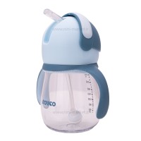 لیوان آبمیوه خوری نی دار 240 میل رنگ آبی رووکو Rovco