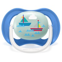 پستانک تکی الترا ایر 18-6 ماه طرح دریا و قایق آبی اونت Avent (فاقد جعبه)