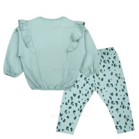 بلوز شلوار دخترانه طرح پلنگی رنگ سبز رابو Raboo