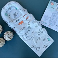 قنداق بالش دار طرح حیوانات رنگ سفید بی بیبی Bi Baby