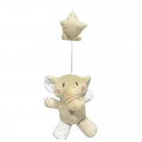 آویز بالای تخت کوکی طرح فیل رنگ کرم baby fun