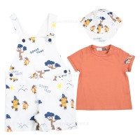 پیشبندی شورتی اسپرت طرح مانکی رنگ سفید ایندیگو indigo