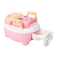 توالت آموزشی طرح گاو شاخدار رنگ صورتی برند خارجی