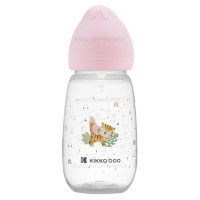 شیشه شیر آنتی‌کولیک 310 میل طرح ببر رنگ صورتی کیکابو Kikkaboo