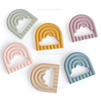 دندان گیر طرح رنگین کمان رنگ زرد امریکو بیبی Americo baby