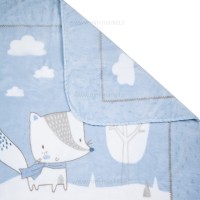 پتو 80*110 طرح روباه رنگ آبی کیکابو Kikkaboo