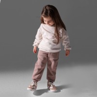 بلوز شلوار دخترانه طرح خرگوش بالرین رنگ کرم قهوه ای پاپو Papo