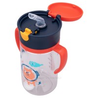 لیوان نی دار 300 میل طرح خرس فضانورد رنگ قرمز سرمه ای رووکو Rovco