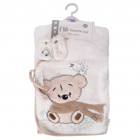 ست حوله 5 تیکه طرح خرس و جوجه رنگ کرمی مادرکر mothercare