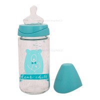 شیشه شیر پیرکس 240 میل طرح خرس  آبی سواوینکس Suavinex