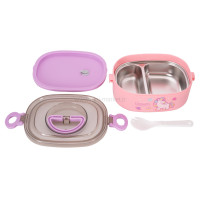 ظرف غذا چند منظوره طرح اسب تک شاخ رنگ صورتي برند خارجي