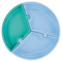 ظرف غذا پازلی چند بخش رنگ آبی فیروزه ای مینیک اوی اوی minik oi oi