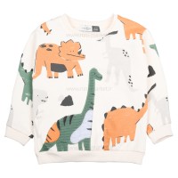 بلوز شلوار پسرانه طرح ژوراسیک رنگ کرم و سبز ایندیگو Indigo