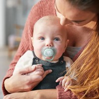 پستانک بادامی تکی الترا سافت 0 - 6 ماه طرح happy اونت Avent  (بدون جعبه)