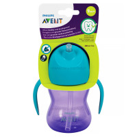 لیوان نی دار دسته دار فیلیپس اونت Philips Avent رنگ بنفش 200 میل