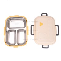 ظرف غذا استیل تقسیم دار طرح میکی موس کرم زرد خارجی