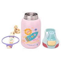 فلاسک آب استیل طرح دار رنگ صورتی هلو دریم Hello Dream