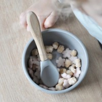 قاشق و چنگال چوبی رنگ طوسی اوی اوی Oi Oi