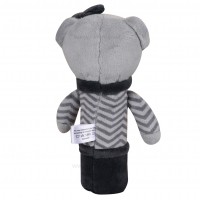 جغجغه سوسیسی طرح خرس دختر رنگ طوسی baby fun