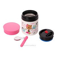 فلاسک غذای کاور دار طرح خرس رنگ صورتی پینکا pinkah
