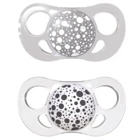 پستانک 2 عددی 0-6 ماه سفید-طوسی تویست شیک Twistshake(با جعبه)