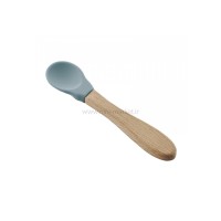 قاشق چوبی سر سیلیکونی سبز بی بی جم BabyJem