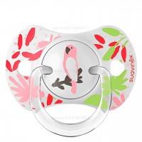 پستانک تکی بادامی 0 - 6 ماه طرح طوطی سفید سواوینکس Suavinex  (بدون جعبه)