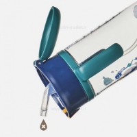 لیوان نی دار 300 میل طرح خرس فضانورد رنگ سبز سرمه ای رووکو Rovco