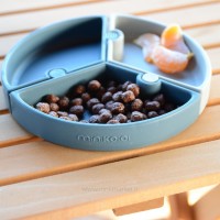 ظرف غذا پازلی چند بخش رنگ آبی فیروزه ای مینیک اوی اوی minik oi oi