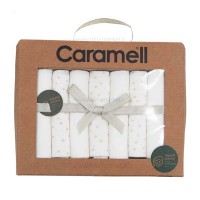 دستمال نخی 7 عددی رنگ کرم کارامل Caramell