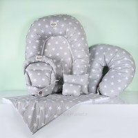 بالش شیردهی نوزاد طرح ستاره رنگ طوسی ای‌سایز Isiz