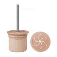 لیوان دو کاره سلیکونی رنگ نسکافه ای مینیک اوی اوی Minik Oioi