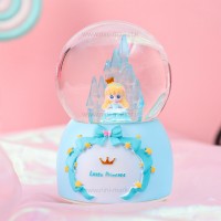 گوی موزیکال طرح دختر و قلعه رنگ آبی خارجی