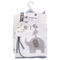 ست حوله 5 تیکه طرح فیل رنگ طوسی مادرکر mothercare