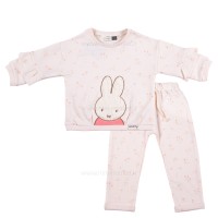 بلوز شلوار دخترانه طرح خرگوش گل رنگ کرمي ایندیگو Indigo