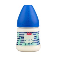 شیشه شیر 150 میل طرح گربه رنگ آبی سواوینکس Suavinex