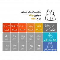 سارفون دو تیکه طرح Wild رنگ صورتی کرم ایندیگو Indigo