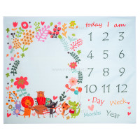 پارچه ماهگرد طرح حیوانات زمینه آبی برند آلپی کیدز LP Kids