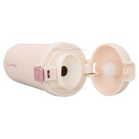 فلاسک آب 450 ميل رنگ کرم صورتی Gude