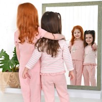 بلوز آستين بلند طرح بالرین رنگ صورتی نيلي Nili