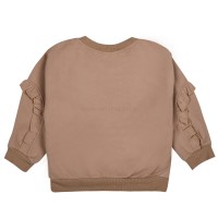 بلوز دورس دخترانه طرح گل لاله و قلب رنگ کاراملی