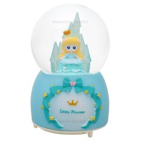 گوی موزیکال طرح دختر و قلعه رنگ آبی خارجی